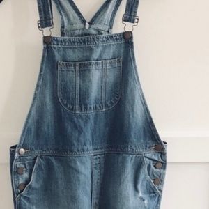 Loft distressed pant overalls